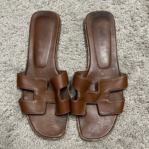 Authentic Hermes brown sandals